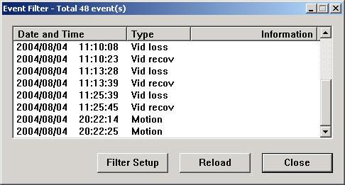 Delete file: Delete the file what you pick Event Browser: Find out how many events occur in the video file that you select, when user
