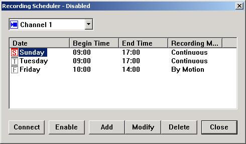 B. Recording Scheduler Use recording scheduler to setup recording term and recording mode as your wish.