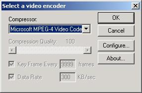 Select Video Codec Select video Codec to convert to AVI file. B.
