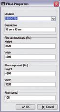 Editing the film configuration All available film sizes supported by the printer. See DICOM Conformance Statement or additional printer information.
