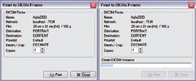 3.10 Printing an image with a DICOM printer -After pressing the "Print" button, either select the desired printer profile or change the settings.