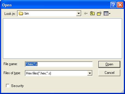 Fig 3 (1) [HEX File Download] Menu You can select a HEX file to be written and download it to the flash memory in
