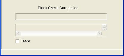 (1)[Blank Check] Command Performs a blank check for the target device connected to StickWriter. If the flash memory in the target device has been erased, the blank check will finish successfully.