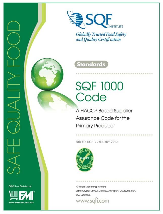 supplier assurance standard for primary producers SQF 2000