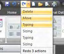 Also, deleting all the label text does not delete the control. USING MULTIPLE UNDO/REDO IN DESIGN VIEW The Undo feature allows you to reverse the results of the previous command or action.