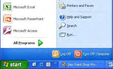 To start Access, click the Start button on the taskbar.