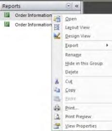 USING PRINT PREVIEW FOR REPORTS When you open a report, it appears in print preview. Print preview allows you to see how the printed report will look before you print it.