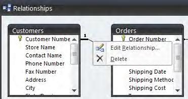 DELETING A JOIN LINE Deleting a join line removes the relationship between two tables.