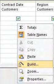 The Expression Builder displays the Expression box in its top pane, a row of operator buttons below the Expression box, and three lower panes that display categories, subcategories, and values,