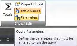 A parameter query is designed to prompt the user for input each time it is run; Access then runs the query based on the
