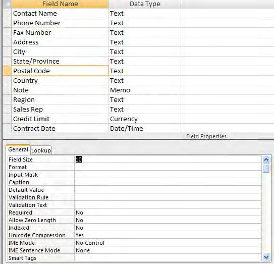 To change field properties in Design view, first display the table in Design view by selecting the table and then clicking on the Design View