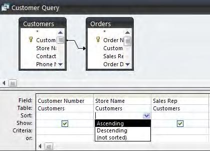 LESSON 9 - MODIFYING QUERY RESULTS 9 INTRODUCTION Once you have completed a query, you can further customise it in Design view.