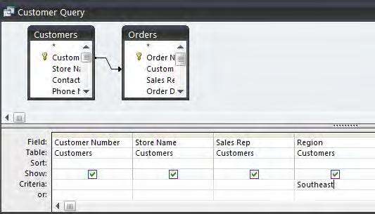 To add criteria to a query, first open the query in Design view. Click in the Criteria box under the field you want to match.