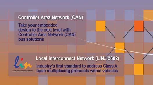 CAN and LIN Bus Solutions Taking Communication and Connectivity in Deeply Embedded Designs to the Next Level Controller Area Network (CAN) CAN has become the de facto standard for high integrity