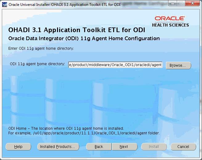 a. Enter the ORACLE_HOME location, which is the location of the Oracle Database installation on the machine where the installer is run. b.