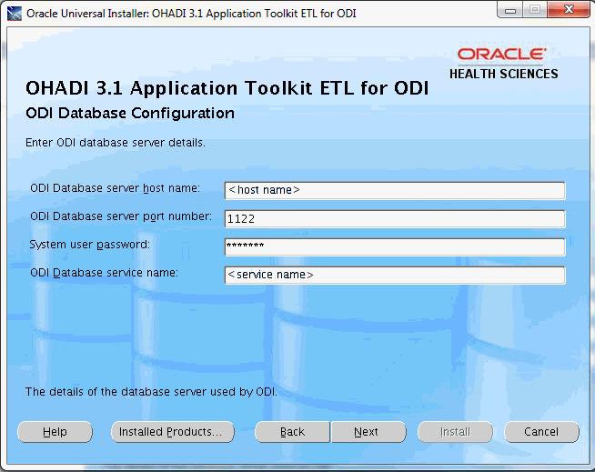 Figure 3 26 ODI Database Configuration c. Click Next. 11.