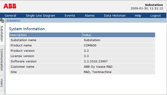 1MRS756740 Station Automation COM600 3.4 HMI_Data_Historian_menu.bmp Figure 3.