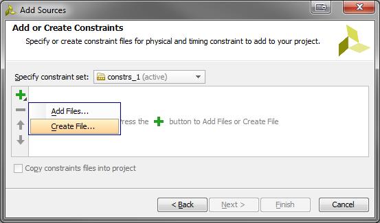 Exercise 4A: Creating IP in HDL Figure 4.13: Add or Create Constraints Dialogue Window The Create Constraints File dialogue will open.