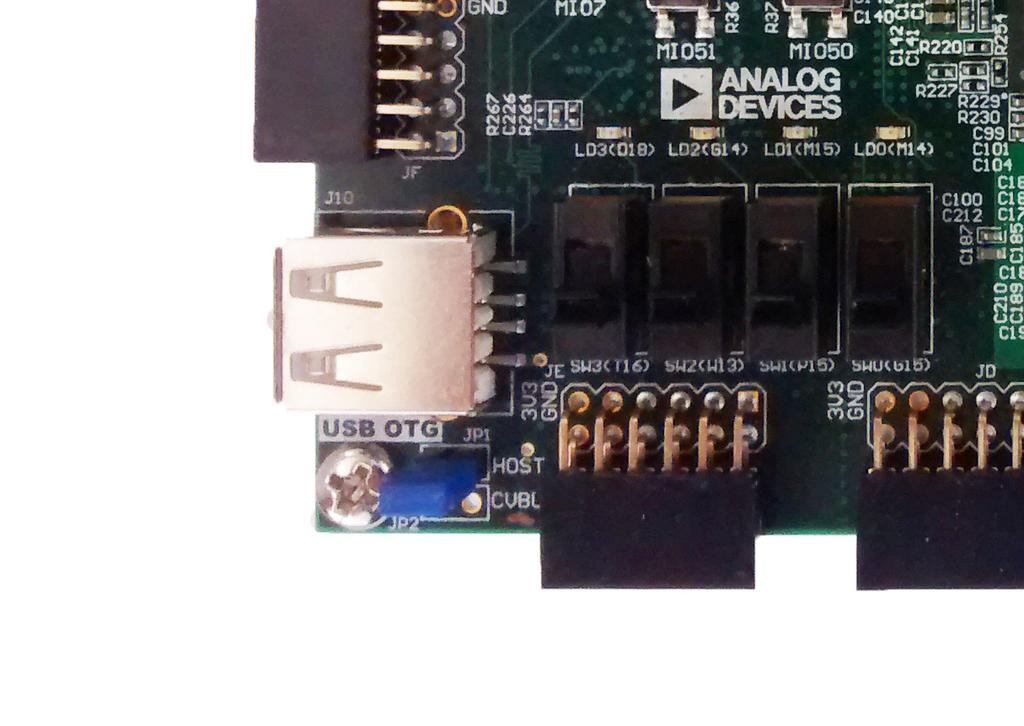 Both JTAG and power jumper configurations are set in
