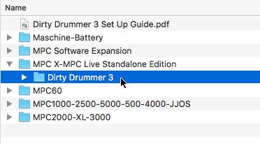 Getting Started After downloading and extracting dirty-drummer-3.zip you ll see a bunch of folders inside each one are versions of the kits optimised for specific sampler models.