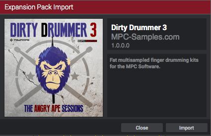 MPC Software (MPC Ren/Studio/Touch) Inside the folder MPC Software Expansion locate the Dirty Drummer 3 Installer.XPN file - this expansion installer is suitable for both MPC Software 2.0 and 1.9.