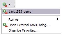 For example, the following figure illustrates our Mil-Std-1553 demo launch configuration within the External Tools menu: 8.