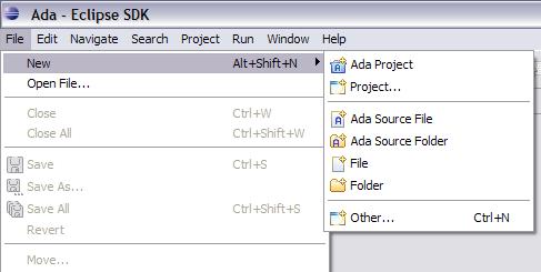 2.2.3 Ada Perspective Wizards The GNATbench Ada perspective defines wizards for creating new Ada projects, new Ada source files, and new Ada source folders.