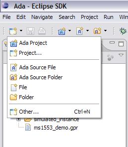 Finally, you can use the standard New button on the Eclipse toolbar: 2.2.4 GNATbench Project File Editor GNATbench provides a simple syntax-oriented editor for GNAT Project Files.