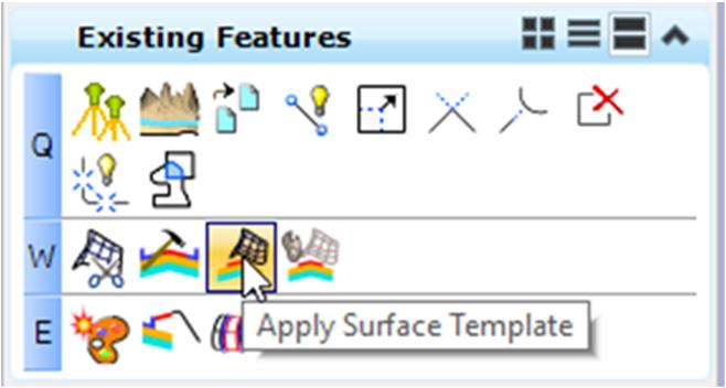 Apply Surface Template Click on the Apply