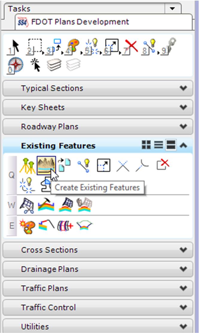 FDOT s Existing Features Application With the GKLNRD file open, run the Create Existing Features tool.