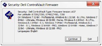 2 Double-click the Dell ControlVault firmware to launch the