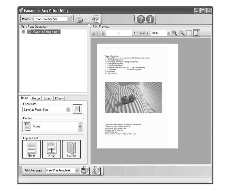 2.3 PC print features 2.3.1 Easy Print Utility Operating System: Windows 2000/Windows XP/Windows Vista / Windows 7 R Windows and Windows Vista are either registered trademarks or trademarks of