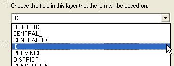 Keep show the attribute tables of layers in this list checked Choose Area_ID for field in the table to base the join on. Click OK. The dialog will disappear.