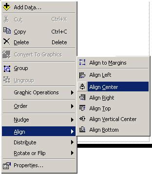 Fig. 12. Align Window Now let's spiff up the frames by adding a border line around their edges. Select one of the view frames and click the right mouse button.