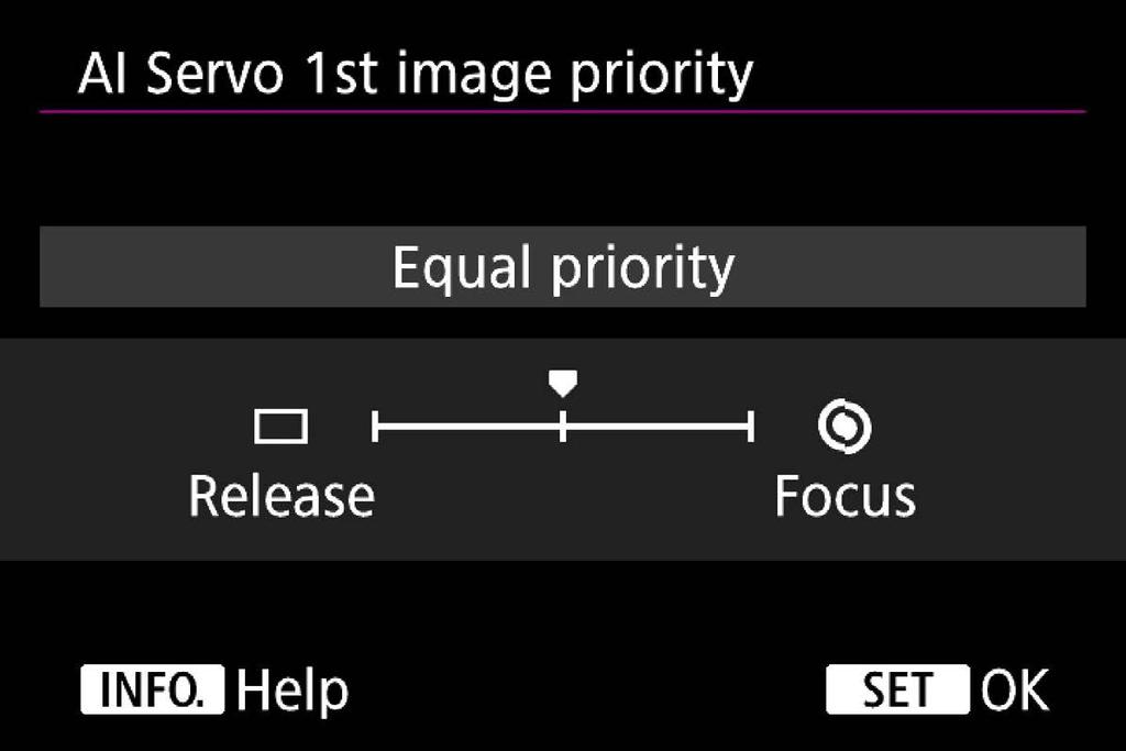 Release priority This setting gives priority to shutter-release and will capture an image even if it is out of focus.