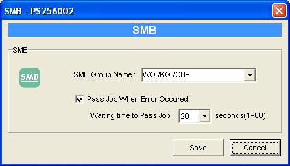7.10 SMB Configuration SMB Group Name, the name of SMB group that this print server belongs to. All PC should join the same group before they can use this print server by SMB protocol.