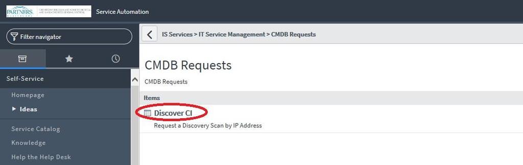 2. Click Request a Discovery Scan by IP Address. 3.