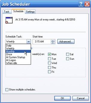 TIP: You can also open the Job Scheduler from the Tools > Schedule Job menu or right- click on any job and select Schedule Job. 2.