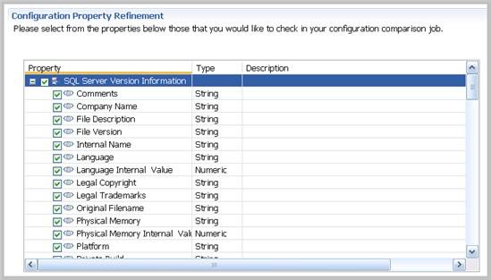 SYNCHR ONIZING DATA REPOSITORIES When you are finished setting up the source and target or targets for the configuration comparison job, click Refinements to review the properties that will be