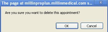 Click Ok 3. Click the OK button. The selected appointment will be removed. 5.