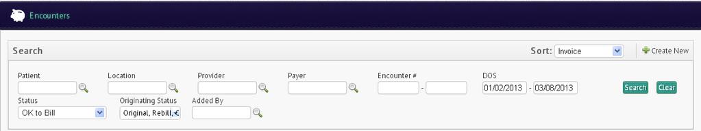6.1 Searching for an Encounter Searching for encounters is very easy. 1. On the Encounters page, provide search criteria to search for required encounter.