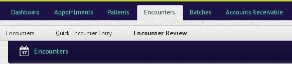 Click Encounter Review Search for the