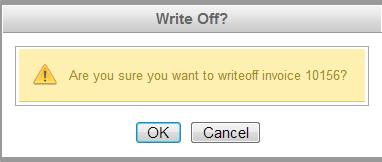 Click the Writeoff button.