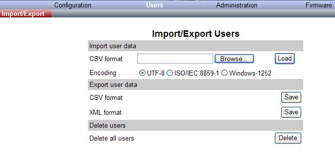 11.6 Exporting Handset Registration Data You can export handset registration data using the web-based user interface.