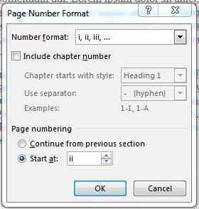 You are now ready to insert page numbers at the bottom of your Preliminary Pages, starting with the page immediately following your Certificate of Approval.