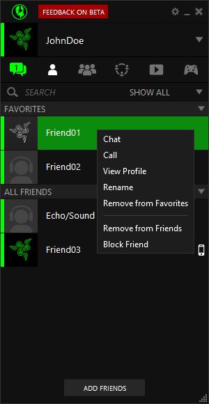 MANAGING YOUR FRIEND LIST Aside from adding friends, you can also perform various other operations on your friends in the list.