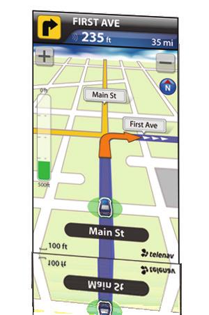 GPS Navigation Sprint Navigation lets you see and hear turn-by-turn directions to a known address, or find nearby restaurants, stores, banks, or gas stations.