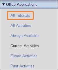 Preview a Tutorial Preview an Unscheduled Tutorial If you are teaching more than one course, select a course from the course navigation pane on the left side of the page.