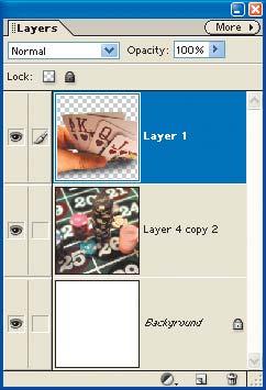 hand. That ll make sense in a moment. Selecting Everything On a Layer at Once! In the example shown here, we have a hand holding some poker cards (4-card stud?).