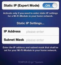 Installation INTEGRATING WITH A STATIC IP SETTING HOME NETWORK If your router uses a Static IP setting, follow these instructions to integrate your Home Network. STEP 3 Change Sound effects to ON.
